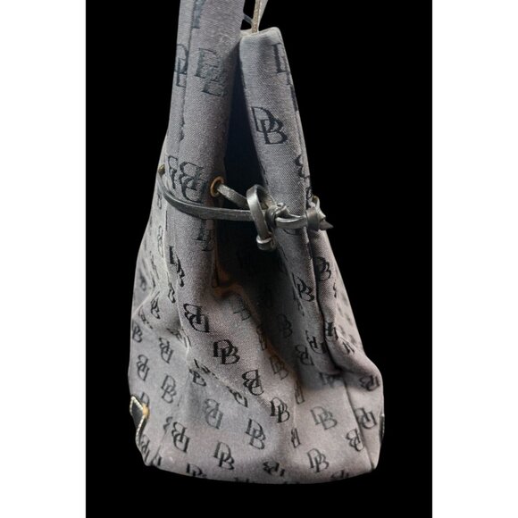 Dooney & Bourke Signature Monogram Canvas Leather Tote w/ Coin Purse Gray Black - Picture 6 of 10